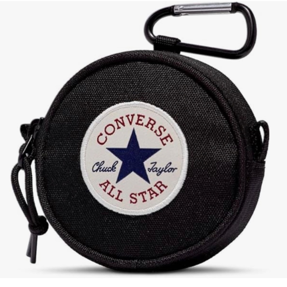 Converse Utility Pouch Bag Unisex Zip Logo White Black 10023842-A01